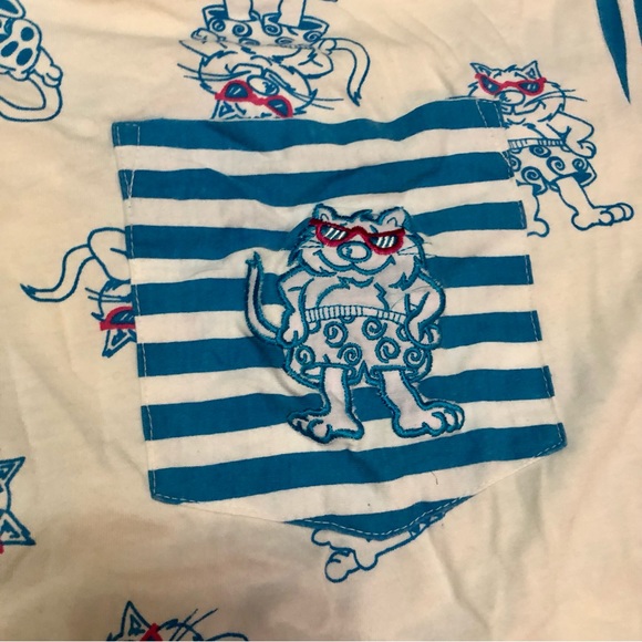 Vintage True Colors Sleepwear AOP All Over Pattern Cat Romper Pajamas size M - Picture 2 of 12